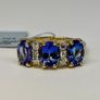 Gold 14K (585) Yellow Gold AAA Tanzanite & Lab Grown Diamond Image 4