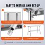 Commercial Worktable Workstation 121.9x61 cm Folding Commercial Prep Table, Heavy-duty Stainless Steel Folding Table with 350.2 kg Load, Kitchen Work Table, Silver Stainless Steel Kitchen Island Image 5