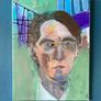 Original W.B Yeats William Butler Yeats Portrait in Abstract Painting by Artist Image 2