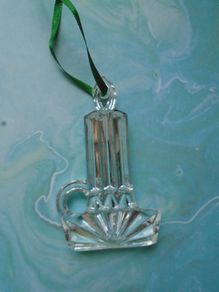 Christmas ornament, Galway Living glass candle, Home decor, Ornament