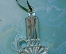Christmas ornament, Galway Living glass candle, Home decor, Ornament