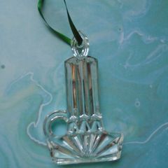 Christmas ornament, Galway Living glass candle, Home decor, Ornament