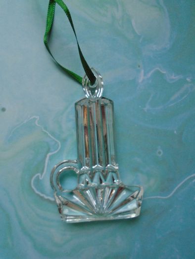 Christmas ornament, Galway Living glass candle, Home decor, Ornament