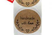 Handmade with love stickers - 1 inch - roll of 500