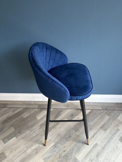 Woodies Clifton Navy Velvet Barstool