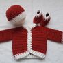 Handmade baby cardigan sets newborn and  0-3 months Image 3