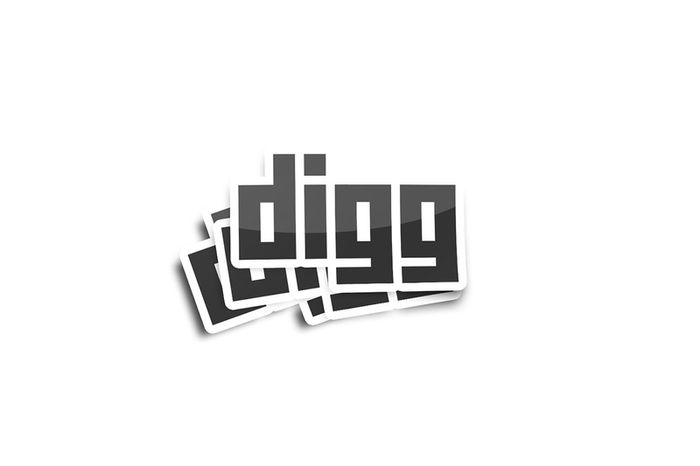 Digg Logo Glossy Stickers 2-Pack