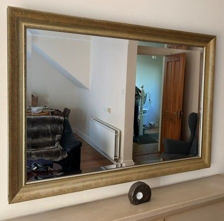 Large Gold Framed Wall Mirror  103cm x 73cm