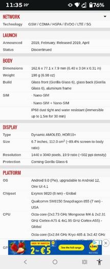 Samsung Galaxy S10 5g