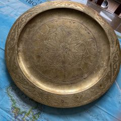 Morroccan Brass Serving Tray Genuine Handmade