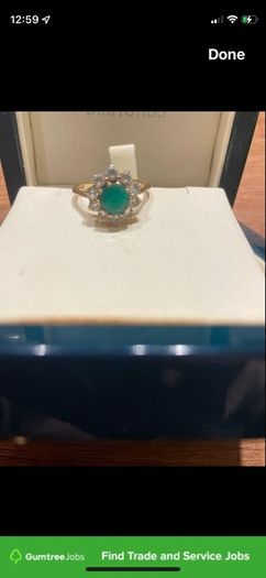 Beautiful 1920s antique 9ct gold ring size R & box