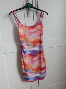 Bnwt Tie Die Double Strap Bodycon Dress Free Postage