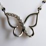 Vintage 925 Sterling Silver Butterfly Women's Pendant Necklace length 14" - 2g Image 5