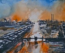 Dublin port   new dawn watercolour