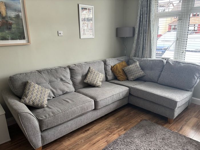 Grey corner couch