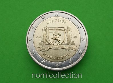 Lithuania 2025 year Uncirculated 2 Euro coin.