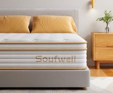 Double Mattress 10.6 Inch, Memory Foam Hybrid Double Mattress, Zoned Coil Pocket Sprungs, Medium Firm Orthopedic Support, Motion Isolation, 135x190x27cm