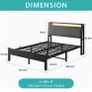 Double Bed Frame, Bed Frame Double with Charging Station and LED Lights Image 9