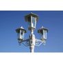 Garden Light Post 3-arms 215 cm White Aluminium Image 3