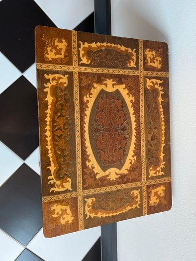 Vintage Inlaid Music Box Side Table