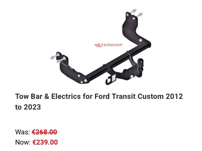 Ford transit custom tow bar