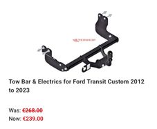 Ford transit custom tow bar