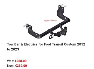 Ford transit custom tow bar