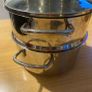Steamer Cookware Set with Glass Lid Handles Stainless Steel Pan Kitchen Home Cook Chef Healthy Veg Cooking Housewarming induction ceramic gas electric perfect condition Image 2