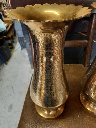 Large brass vases
