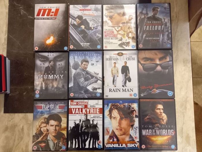 Tom Cruise Dvd Collection Top Gun Cocktail Mission Impossible Jerry Maguire Etc.