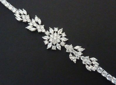 Art Deco Vintage Style Wedding Bridal Crystal Silver Bracelet