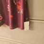 Burgundy Floral Long Sleeve Midi Dress Image 5