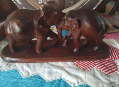 Pair of Carved Elephants