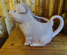 Ceramic Pig Container. Pale pink.