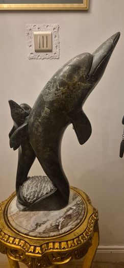 Large Dolphin Stone Sculpture