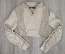 Maniere De Voir Cropped Leather Polo Top UK 8