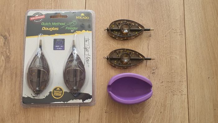 NEW - Size XL - Set of (2x60g) "Douglas" + (2x50g) ,,Aperio'' Mikado Method Feeder Q.M.F. System + Mould - Carp Tench Bream Feeder Method Pellet Dumbells Hybrid Roach