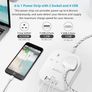 Extension Lead, Power Strips with 2 Way Outlets 4 (4.5A, 2 Type C and 2 USB-A Port) Surge Protection Plug Extension Socket with 1.6M Braided cord for Home Office Image 2