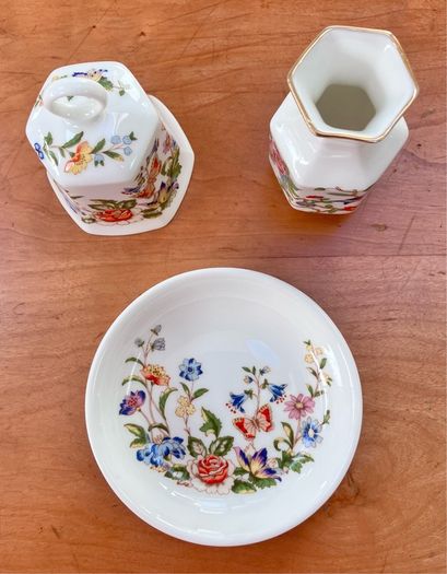 Vintage Aynsley, Pin Dish, Bell and Mini Vase