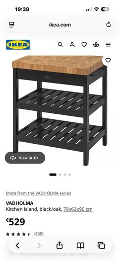 Kitchen Island VADHOLMA Ikea