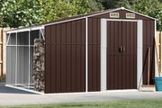 Garden Shed Brown 277x279x179 cm Galvanised Steel