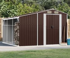 Garden Shed Brown 277x279x179 cm Galvanised Steel
