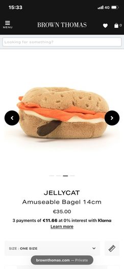 New JELLYCAT Amuseable Bagel