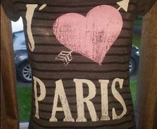 Brand new Stradivarius grey Je t'aime Paris top size UK10 EUR38 Postage included