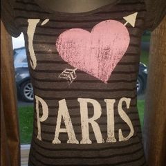 Brand new Stradivarius grey Je t'aime Paris top size UK10 EUR38 Postage included