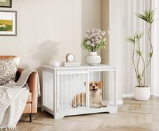 Hzuaneri Wooden Dog Crate / Side Table 100cm Like New