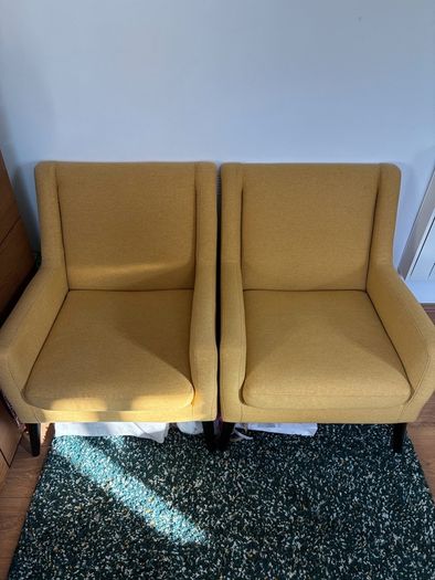 Twin upholstered chairs