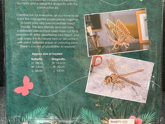 3D 2pc Insect Model Maker. Butterfly and Dragonfly.