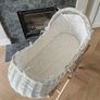 White wicker Moses Basket Image 2