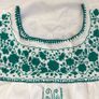 Mexican floral green embroidered blouse Image 3